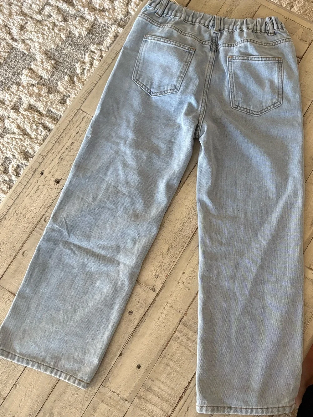 SHEIN Light Blue Straight Leg Kids Jeans
